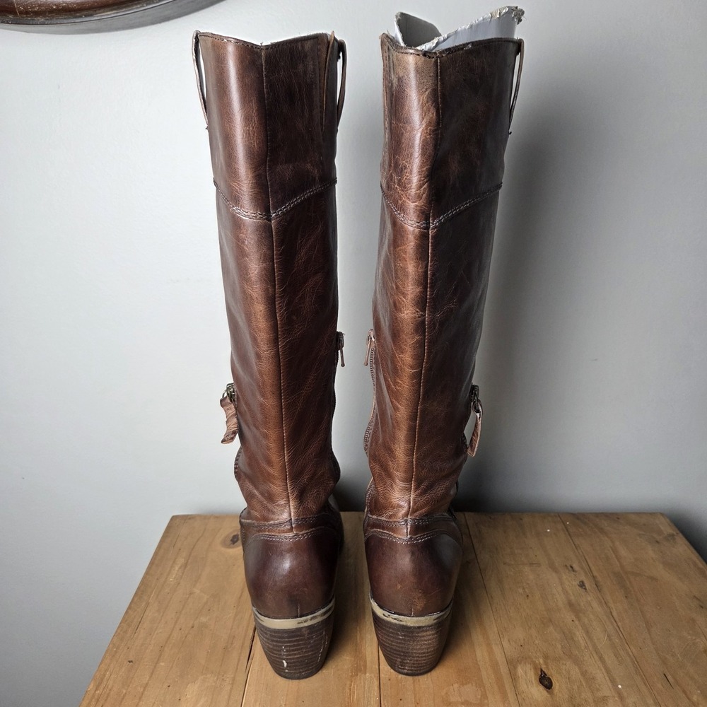 Naturalizer ORA Wide Shaft Riding Boots Sz 9 Distressed Coffee Bean Brown - Picture 15 of 16